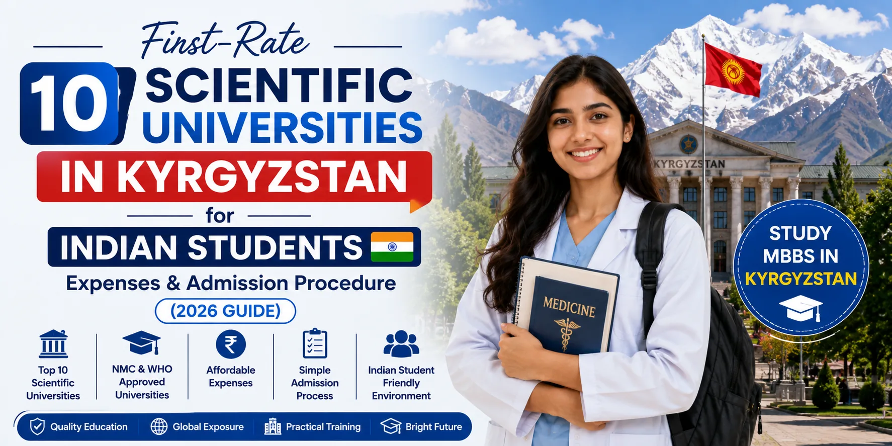 First-Rate 10 Scientific Universities in Kyrgyzstan for Indian Students: Expenses & Admission Procedure (2026 Guide)